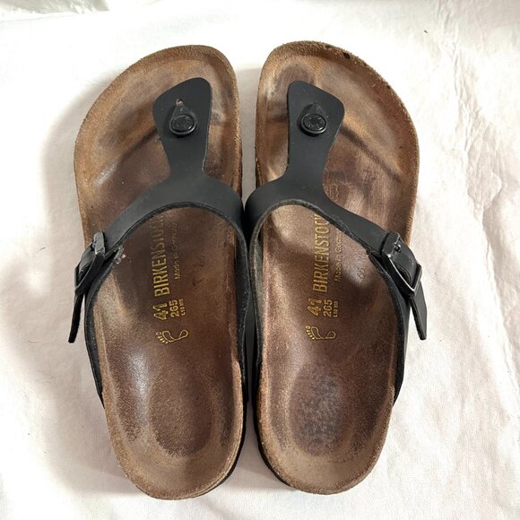 Birkenstock Gizeh sandals black birko flor EU 41 US womens 10 faux leather - Picture 5 of 14